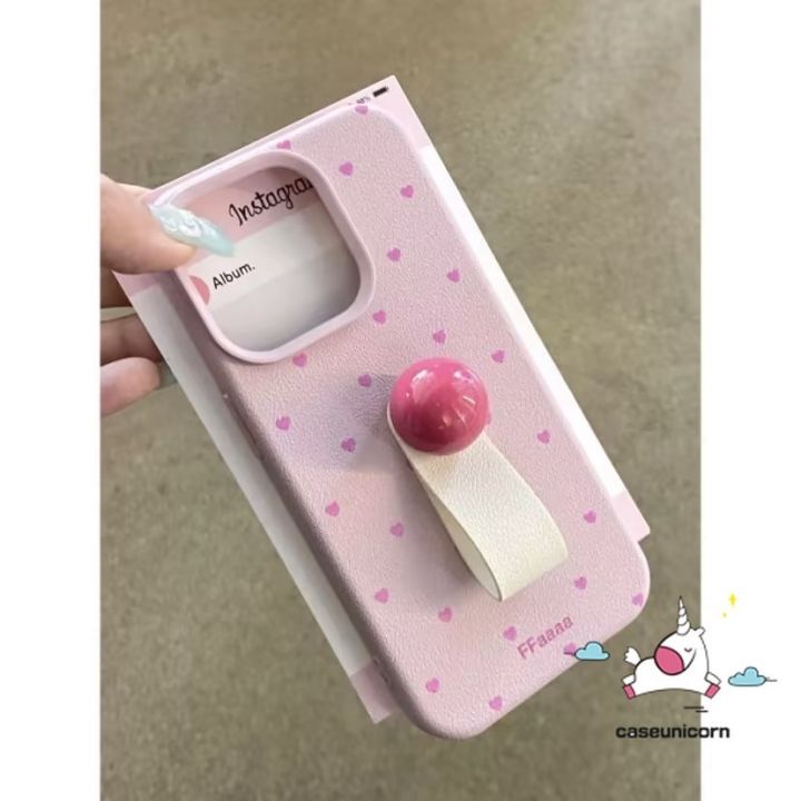 Cartoon%20Simple%20Macaron%20Love%20Heart%20Cute%203D%20Doll%20Ball%20Soft%20Case%20Compatible%20for%20IPhone%2015%2011%2016%2013%2014%2012%20Pro%20Max%20XR%2016%2014%2015%20Plus%20XS%20Max%20X%20Candy%20Luxury%20Skin%20Feel%20Leather%20Texture%20Case%20-%20Image%202