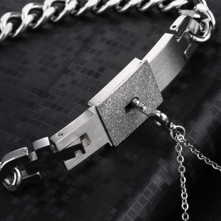 LALA%20Lovers%20Fashion%20Key%20Necklace%20And%20Lock%20Bracelet%20Couple%20Valentines%20Gifts%20Silver%20-%20Image%203