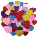 Glitter Foam LOVE/HEART Self-Adhesive - Ideal for Arts & Crafts Projects.
