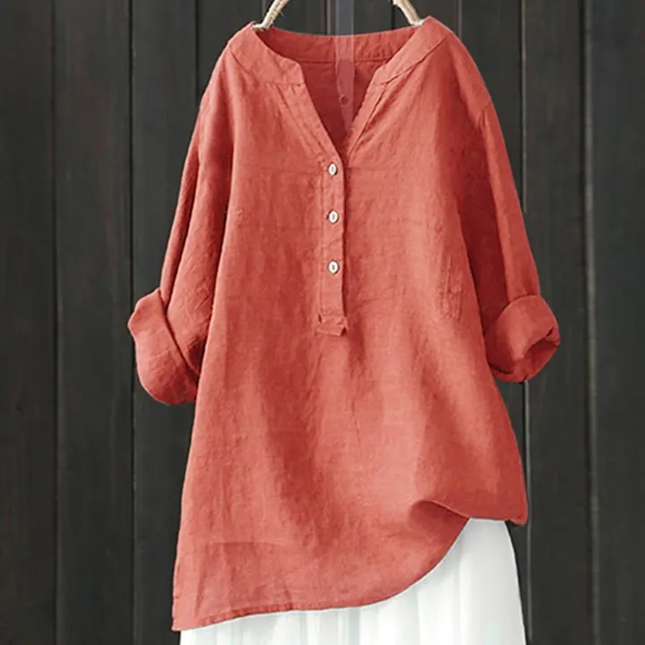 Cotton%20Linen%20Tops%20Women%20Blouse%20Elegant%20V%20Neck%20Long%20Sleeve%20Shirt%20Casual%20Spring%20Solid%20Shirts%20Vintage%20Casual%20Loose%20Blusas%20%D1%80%D1%83%D0%B1%D0%B0%D1%88%D0%BA%D0%B0%20-%20Image%204