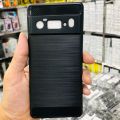Carbon Fiber Case For Google Pixel 6 Pro Luxury Stylish Rubber Silicone Armor Designed Shockproof Flexible Camera Bumper Protective TPU Back Cover - Camera - Phone.