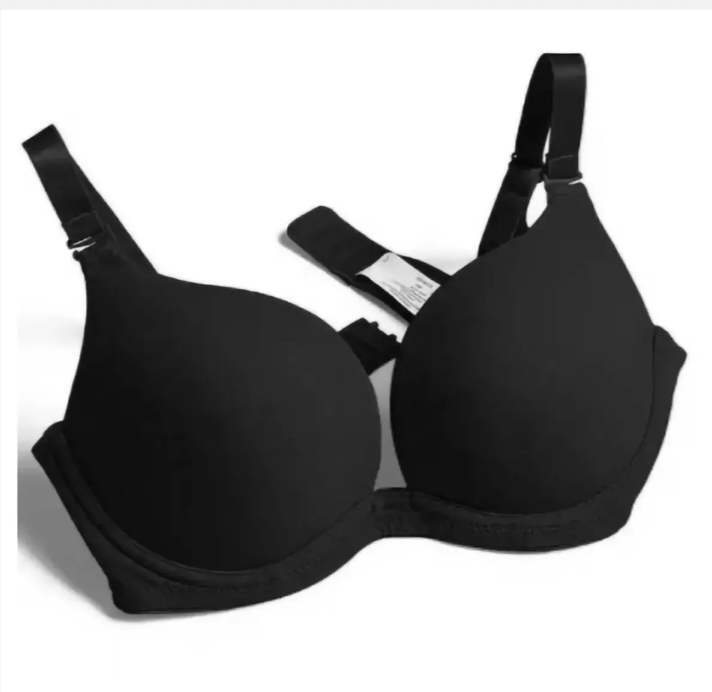 Cross Stitch Lightly Padded Foam Bra For Women Girls Soft Comfortable Wire Free Daily Use Bra/Black main image 1