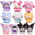 12cm Sanrio Cartoon Plush Toy Kawali Kuromi Hello Kitty My Melody Cinnamoroll Soft Stuffed Doll Pendant Toys Girl Kids Xmas Gift. 