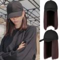 Integrated Wig Cap Short Straight Hair Female Wig With Collarbone Suitable For Daily Wear By Women Black Hat Wig.