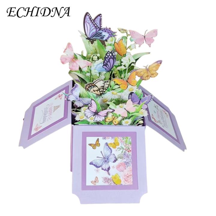 Birthday Wishes Pop-up Card 3d Pop-up Butterfly Bouquet Happy Birthday Card Perfect Gift for Family Friends Birthday Celebration Greeting Card Funny Birthday Card with Pop-up Design