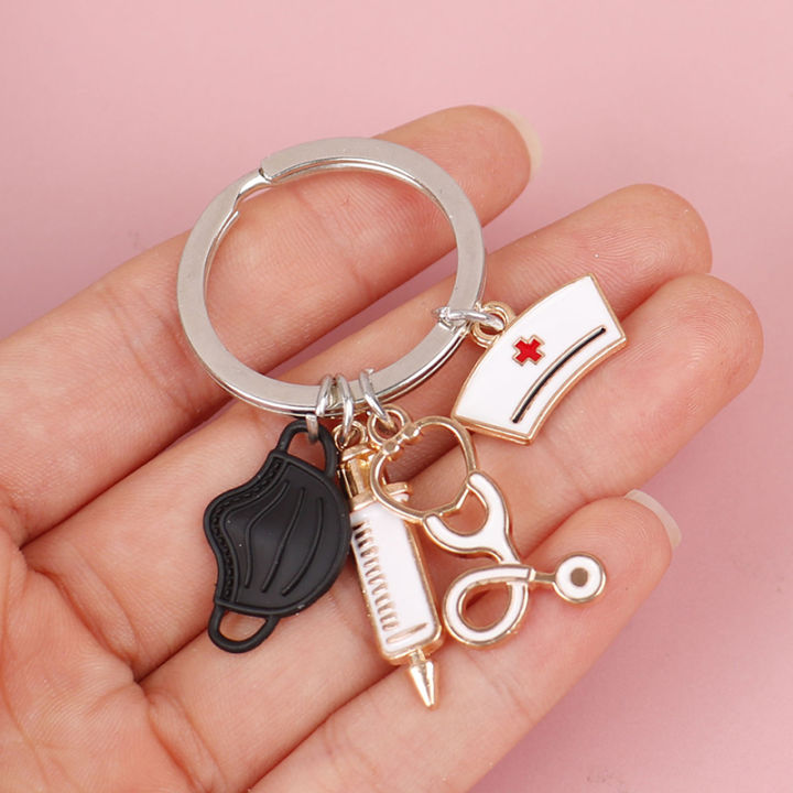 Doctor%20Keychain%20Medical%20Tool%20Key%20Ring%20Syringe%20Stethoscope%20Nurse%20Cap%20Key%20Chain%20-%20Image%203