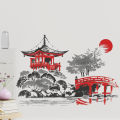 Transparent Background Decoration For Japanese Art With Ancient Design Of Samurai Training Wall Sticker Mural Living Room Decal.