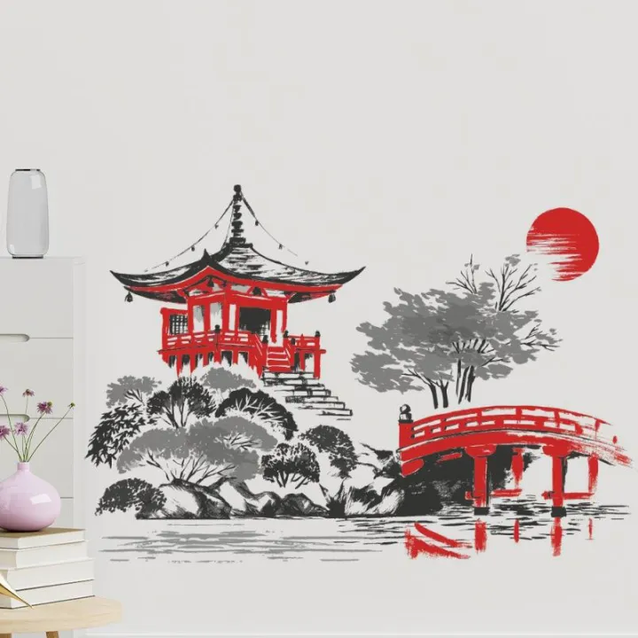 Transparent%20Background%20Decoration%20For%20Japanese%20Art%20With%20Ancient%20Design%20Of%20Samurai%20Training%20Wall%20Sticker%20Mural%20Living%20Room%20Decal%20-%20Image%202