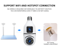 GCI e27-A Dual lens 4MP 2K Ptz Cctv Bulb Wireless Cameras Night Vision Two way Audio Home Security Wifi Smart Camera. 
