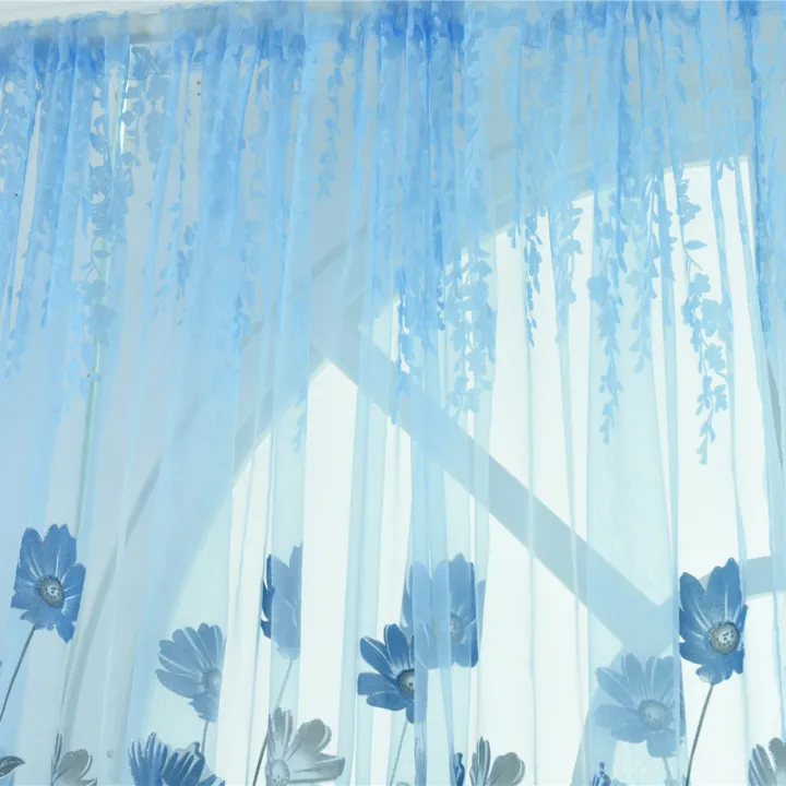 OIMG%20Fine%20Workmanship%20Window%20Treatment%20Wear%20Resistant%20Polyester%20Flower%20Pattern%20Rod%20Pocket%20Sheer%20Curtain%20Panel%20For%20Home%20-%20Image%206