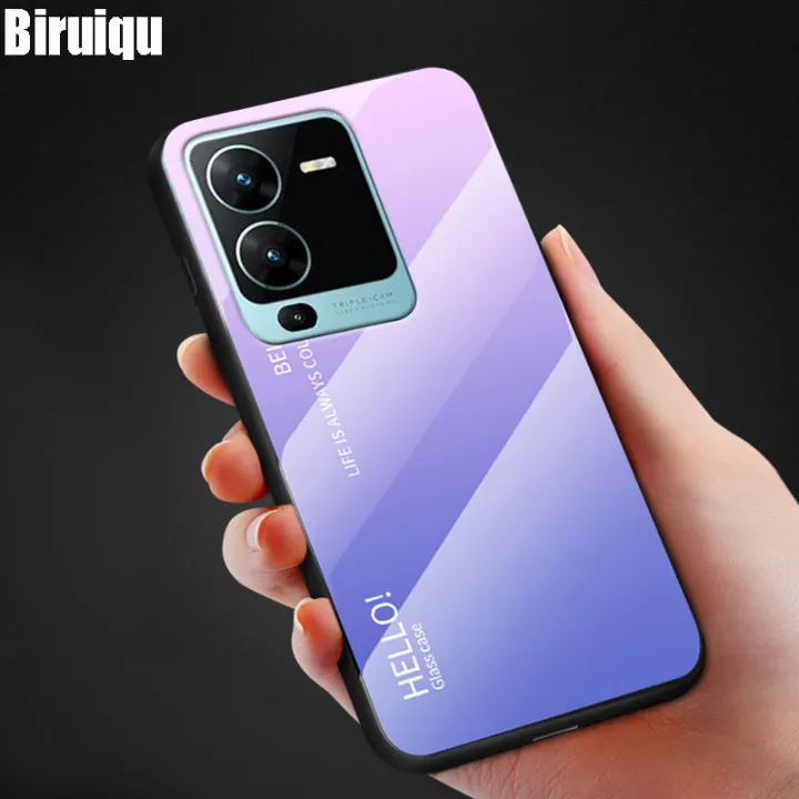 Biruiqu%20For%20VIVO%20V25%20Pro%20Shockproof%20Gradient%20Tempered%20Glass%20Back%20Soft%20Silicone%20Edge%20Case%20Cover%20-%20Image%202