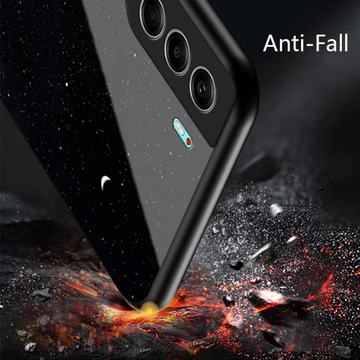 Biruiqu%20For%20Tecno%20Camon%2040%20Pro%20Starry%20Colorful%20Tempered%20Glass%20Back%20Soft%20Silicone%20Edge%20Case%20Cover%20-%20Image%207