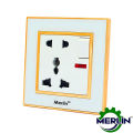 5 Pin-13A  Multi Function Combined Socket with Switch 5Pin Electrical Wall Outlet with Indicator (Merlin). 