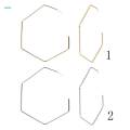 Simple Hexagonal Geometric Ear Studs Earrings Jewelry - Golden.