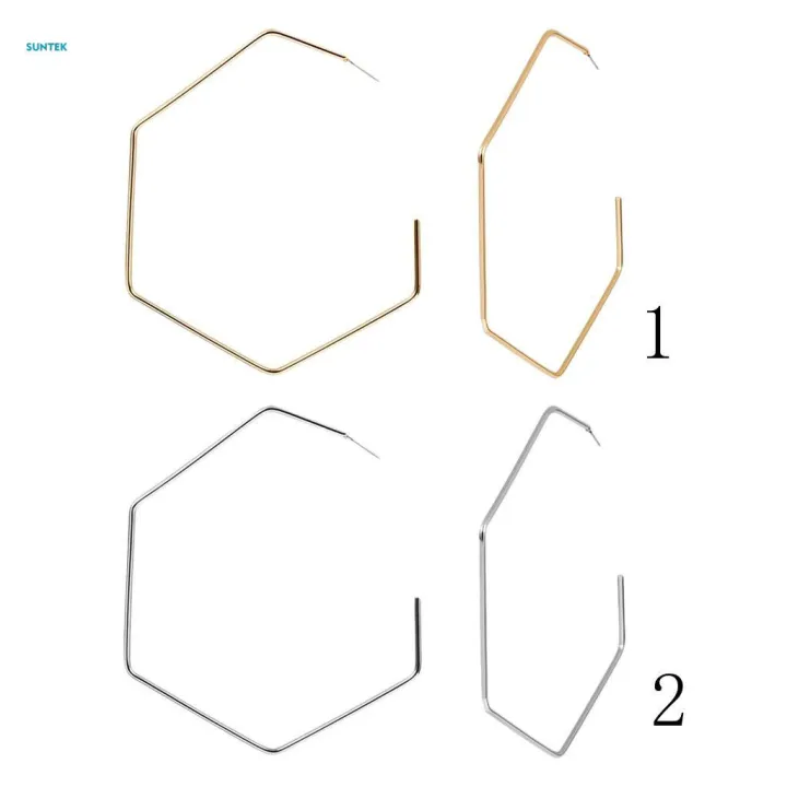 Simple%20Hexagonal%20Geometric%20Ear%20Studs%20Earrings%20Jewelry%20-%20Golden%20-%20Image%206