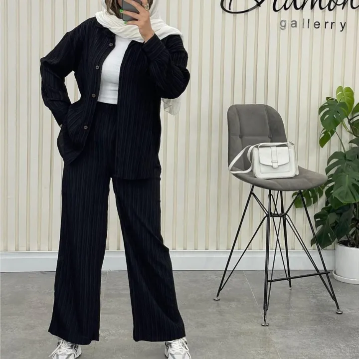 Woman%E2%80%99s%20Fashionable%20%20Sleeve%20Tunic%20Trousers%20Set%20-%20Pomegranate%20Flower%20Casual%20Home%20Wear%20Beach%20Sun%20Protection%20Shirt%20Set%20Breathable%20Women%20Suit%20Clothing%20-%20Image%203