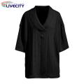 Men Top Men's Retro Applique V Neck Half Sleeve Loose Fit T-shirt Soft Breathable Sports Casual Tee Polyester Half-sleeve Shirt.