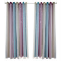 Migeet Decdeal 1PCS Star Curtains Hollow Style Sheer Colorful Double Layer Star Window Curtains for Bedroom Living Room Purple 108*53in.