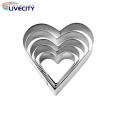 Heart-shaped Cookie Cutter Set Stainless Steel Heart Cookie Cutter Easy to Clean Baking Mold for Home Kitchen Cake Decorating Tools. 