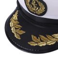 Alien White Adult Yacht Boat Captain Navy Cosplay Dress Hat. 