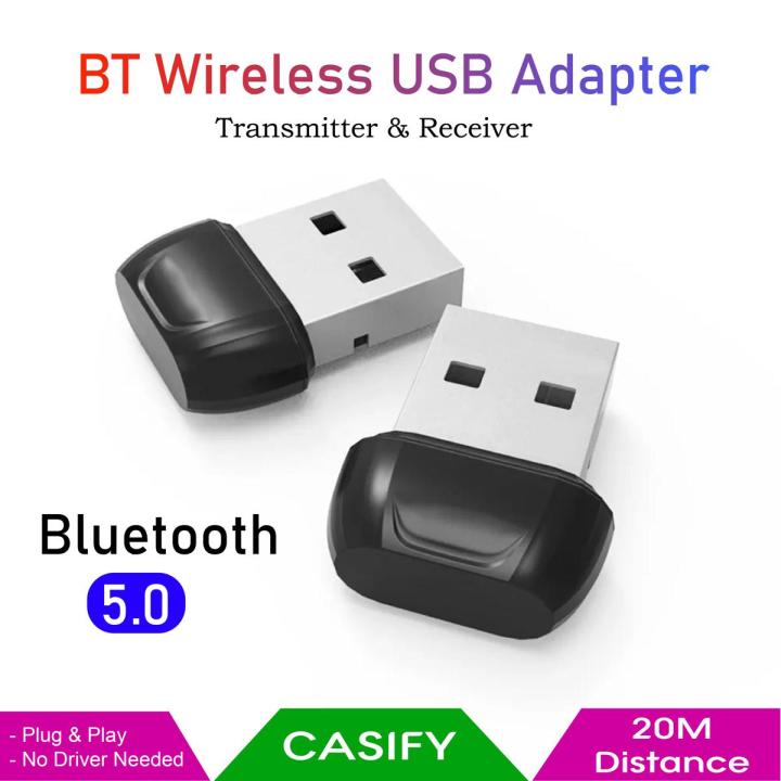 CASIFY USB Bluetooth 5.0 Dongle Bluetooth Receiver Wireless Receiver Bluetooth 5.0 Adapter BT Adapter