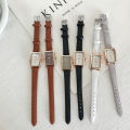 EB Women Fashion Retro Simple Chic Quartz Watch Leather Strap Rectangle Watch. 