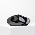 WUXIATE crylic shell shape clutch bag women evening party cute metal shiny purse gold silver blue egg handbag High Quality. 