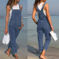 2018 Women's Fashion Denim  Bib Pants  Sexy Long Rompers Bib Pants  Jumpsuits. 