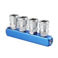 Pneumatic Distributor Manifold Multi Splitter Coupler Pneumatic Distributor 4 Way Air Hose Quick Connect Coupling Tool 1/4 Bsp Thread. 