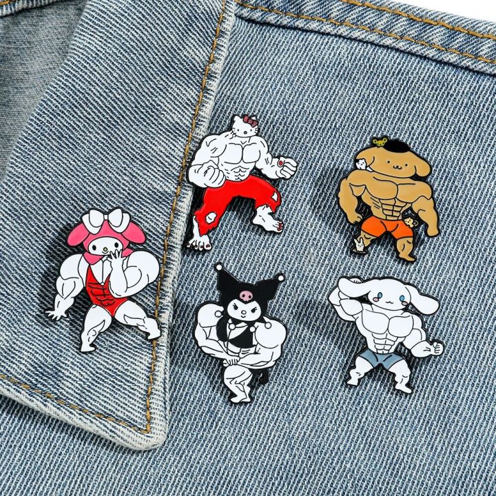 Funny%20Sanrio%20Muscle%20Serie%20Enamel%20Pins%20Kawaii%20Anime%20Hello%20Kitty%20Brooch%20Fitness%20Hunk%20Couple%20Melody%20Kuromi%20Bag%20Pins%20Accessories%20-%20Image%206