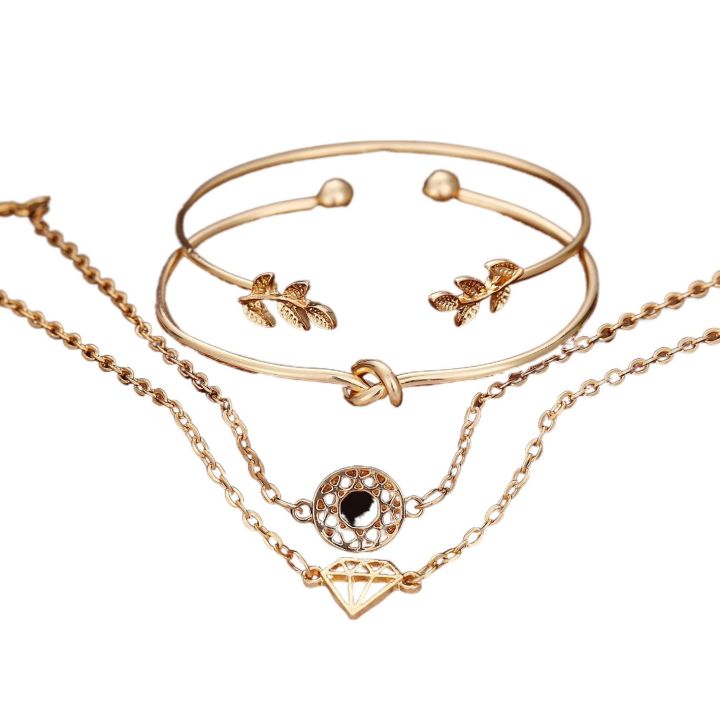 New%20Trendy%20Fashionable%204Pcs/%20Set%20Simple%20Design%20Adjustable%20Gold%20Plated%20Chain%20%20Bracelet%20for%20Women%20/%20Bracelets%20for%20Girls%20Simple%20Stylish%20New%20Collection%202025%20-%20Image%203