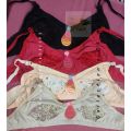 Stylish Every Season - 4 Pieces Hot  Half Net Stretchable Bra Combo Set For Women & Girls - Best Quality Product. 