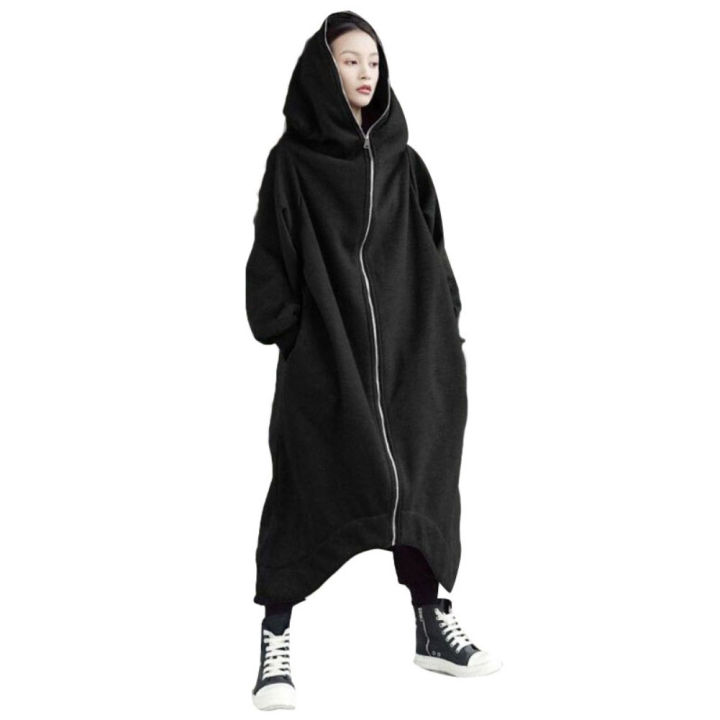 Plus%20Size%20Women%20Autumn%20Winter%20Solid%20Color%20Zip%20Hooded%20Sweatshirt%20Long%20Fleece%20Coat%20-%20Image%202