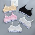 5 Color Teenage Girls Bra with Chest Pad Spaghetti Strap Cotton Bralettes for 8 9 10 11 12 13 14 15 16 17 Year Old Kid Underwear. 