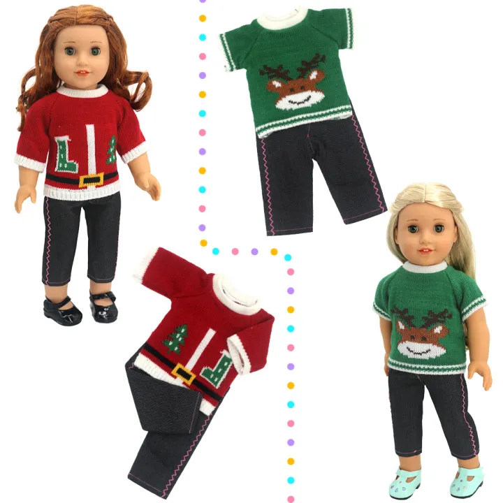 18%20inch%20doll%20dress%20autumn%20winter%20one-piece%20dress%20fox%20Christmas%20rainbow%20elements%20United%20States%20girl%20baby%2043%20cm%20-%20Image%205