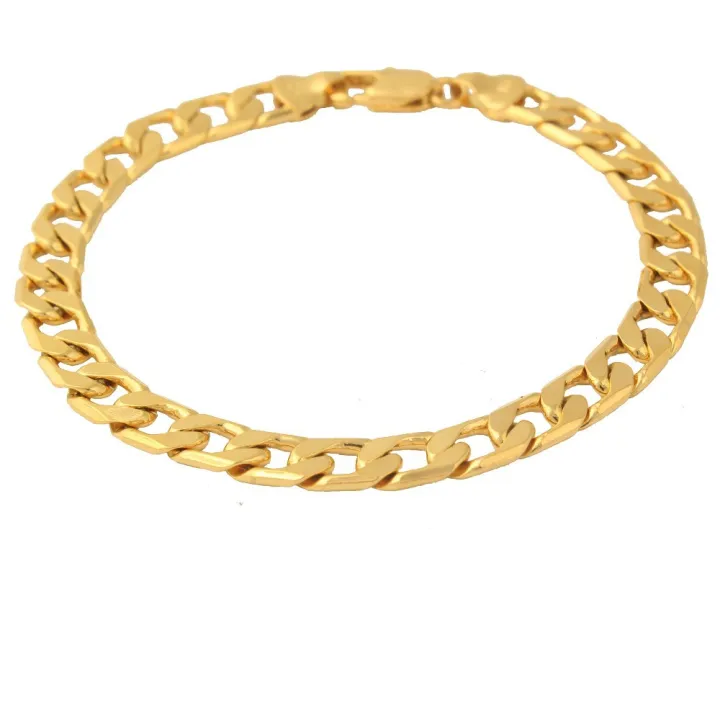 %E3%80%90Daily%20Necessities%20For%20Anyone%20Store%E3%80%9118K%20Yellow%20Gold%20GF%2010mm%20Mens%20Women's%20Curb%20Chain%20Jewelry%20-%20Image%203