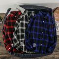 Autumn Hong Kong style ins plaid shirt tide men's long sleeve Korean version trend handsome top casual couple shirt jacket.
