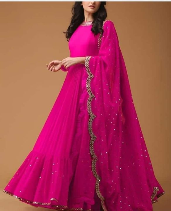 Unstitched%20Georgette%20Grown%20dress%20For%20Women%20-%20Image%203