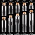 24pcs 10ml 15ml 20ml 25ml 30ml Cute Clear Glass Bottles with Cork Stopper Empty Spice Bottles Jars DIY Crafts Vials.
