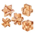 Wooden Kong Ming Lock Lu Ban Lock IQ Brain Teaser Educational Toy for Kids Children Montessori 3D Puzzles Game Unlock Toys Adult MuXiaRe.