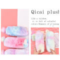 New Pencil Cae Gradient Color Cute Girl Pluh Octagonal Pen Bag torage Bag. 