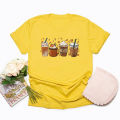 Fall Coffee T-Shirt Pumpkin Spice Halloween Tshirt Vintage Halloween Shirt for Women Graphic T Shirts Coffee Lovers Gifts Top.