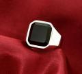 Stainless Steel Black Natural Stone Mens Finger Ring(Null) - Ring For Men - Ring For Men.