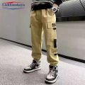 Boys Cargo Pants Casual Winter Spring Thick Cotton Boys Trousers Kids Sport Pants Teenage Children Clothes For 110-160cm.