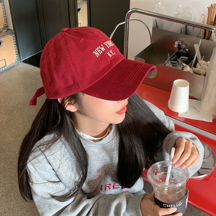 High version of Korea red tide brand embroidery soft top baseball cap net red street shot show face small cap female spring Korean version