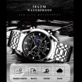 POEDAGAR Men Watch Top Luxury Sport Chronograph Quartz Watches Stainless Steel Waterproof Luminous Date Week Business Wristwatch.