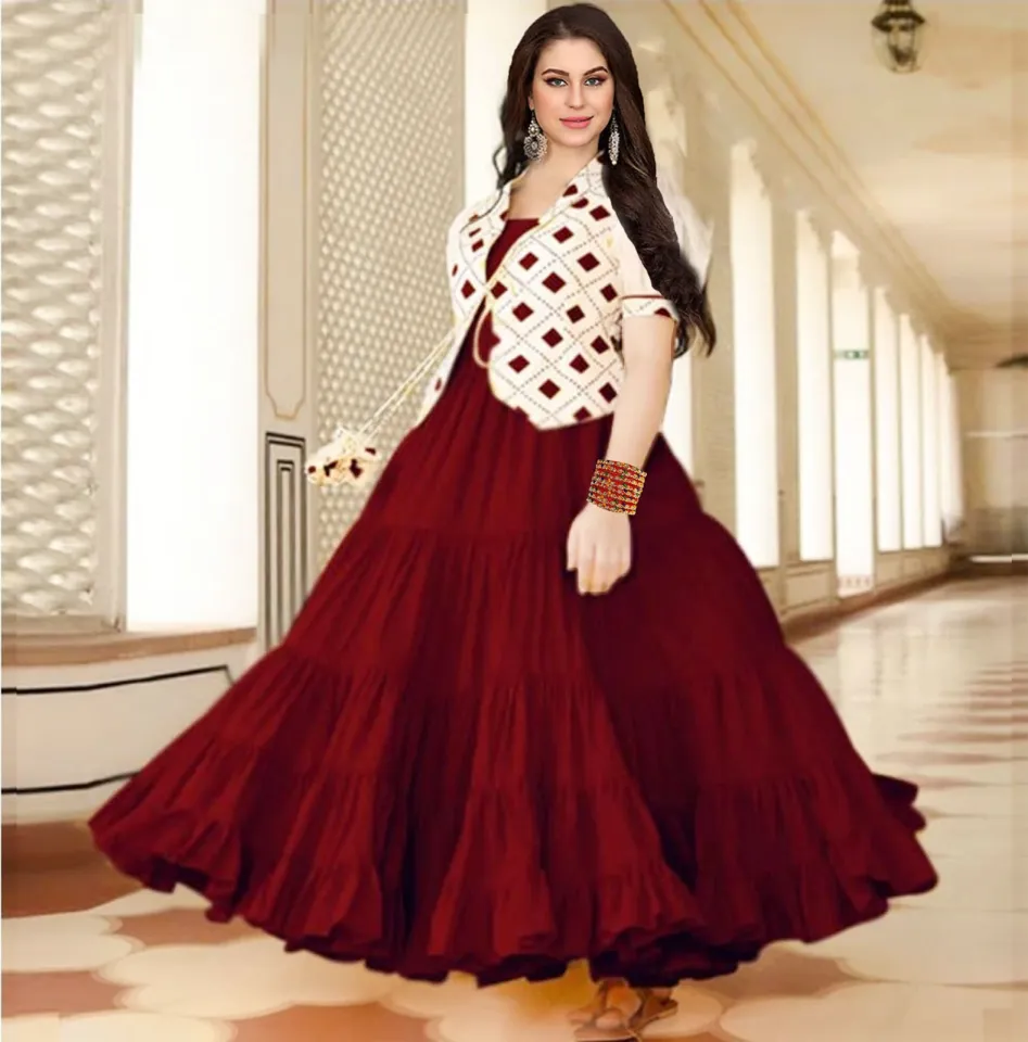 Girl Latest Long Gown Design New Exclusive Designed Gown Piece