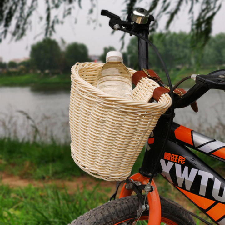 Storage Pouch Mountain Bike Removable Handlebar Basket Carrier Pannier Children Vintage Rattan Bicycle Baskets