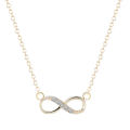 Cxwind-Tiny Infinity Pendant Zircon Necklace for Women, Symbol of Promise, Charm Chain, Best Necklace, Infinite Love. 