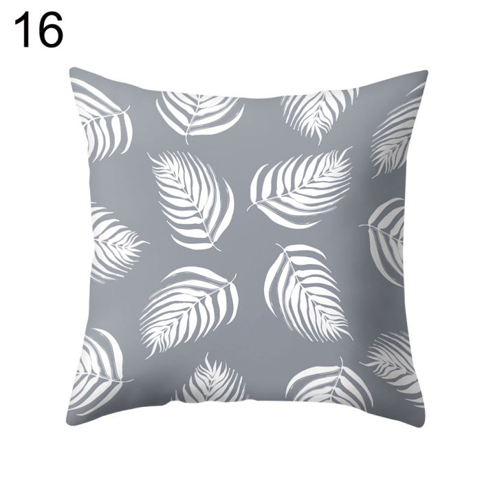 Gray Geometric Square Throw Pillow Protector Case Cushion Cover Bedding Articles